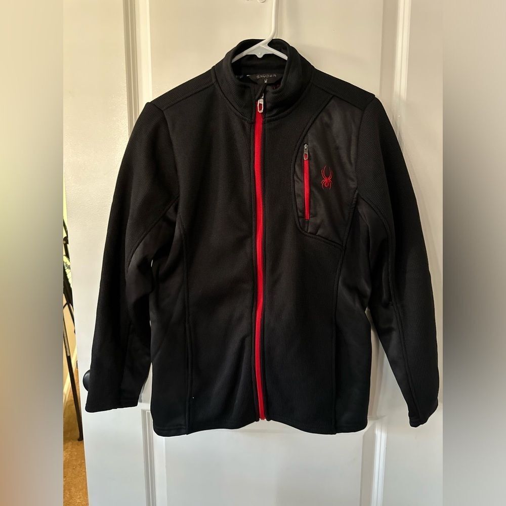 Spyder Red and Black Womens Zipper Down Fitted Jacket Size XL (18/20)